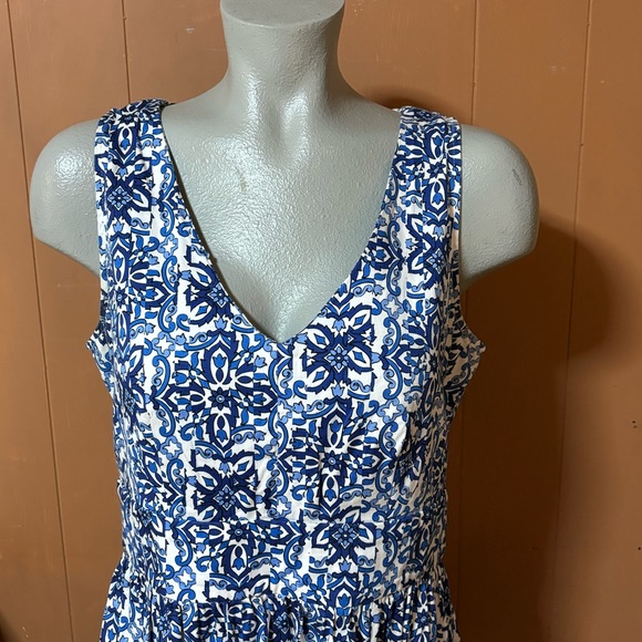 Milly for Design Nation Blue & White Sleeveless Dress 10 - Picture 10 of 12
